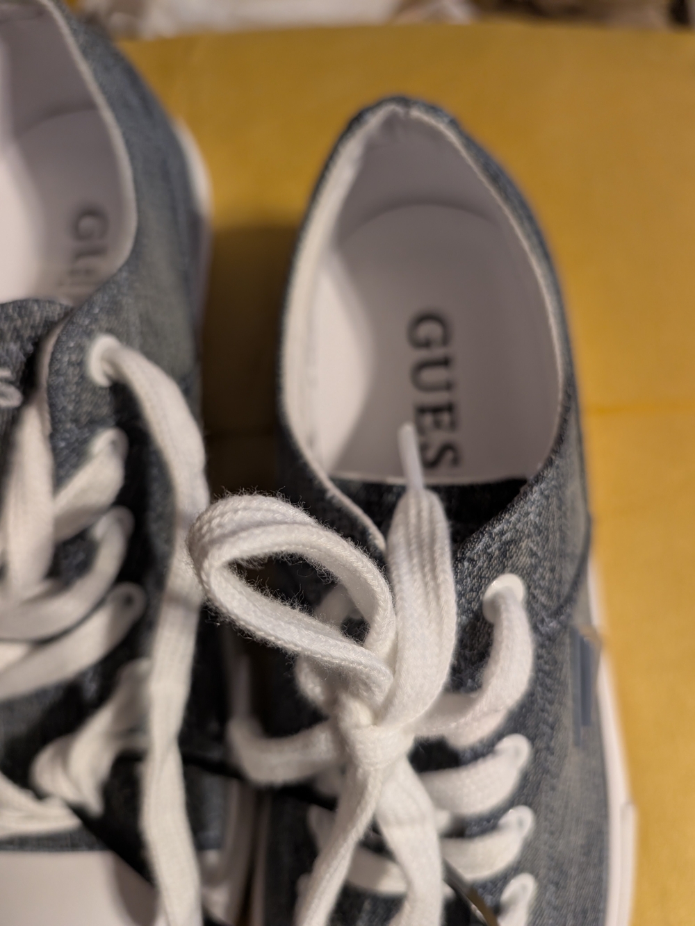 GUESS Kids Denim-Style Gray & White Lace-Up Sneakers - Picture 5 of 13